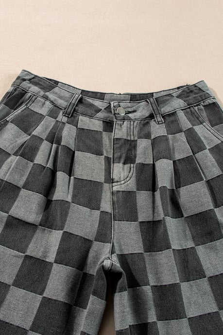 Checkered Pattern Jeans - Image 4