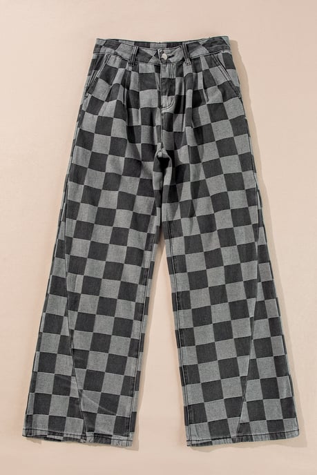 Checkered Pattern Jeans - Image 6
