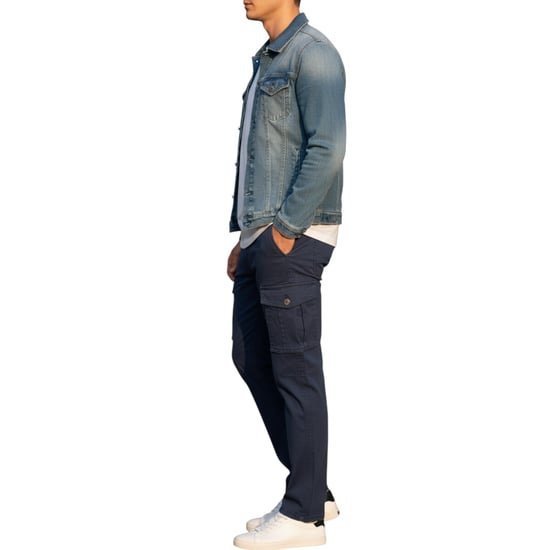 Mens Cargo Trousers Regular Fit Casual Stretch Cotton Cargo Combat Work Pants - Image 3