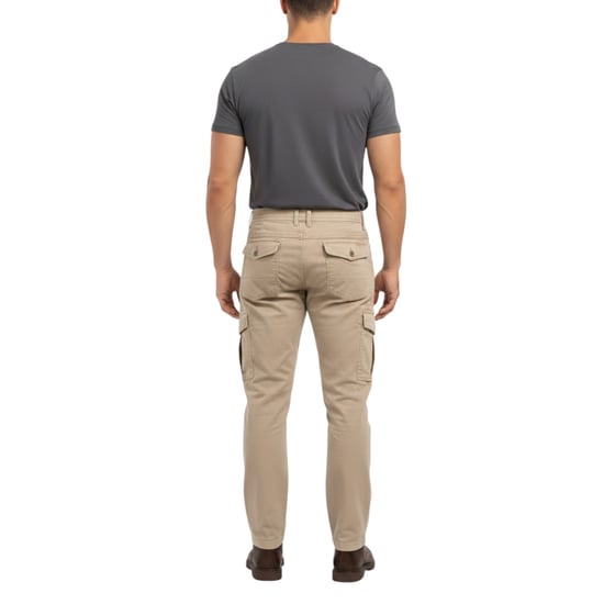 Mens Cargo Trousers Regular Fit Casual Stretch Cotton Cargo Combat Work Pants - Image 2