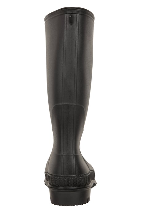 Kids Plain Wellies PVC Outer Deep Lugs Waterproof Outdoors Rain Boots Black - Image 3