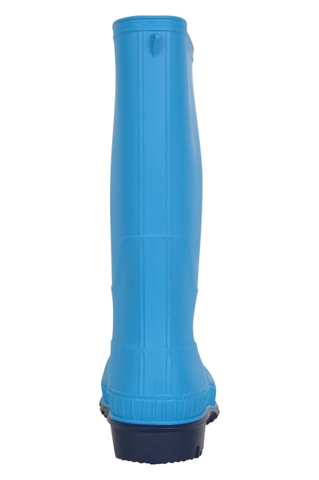 Kids Plain Wellies PVC Outer Deep Lugs Waterproof Outdoors Rain Boots Blue - Image 3