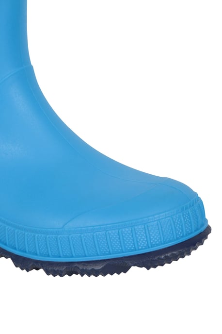 Kids Plain Wellies PVC Outer Deep Lugs Waterproof Outdoors Rain Boots Blue - Image 6