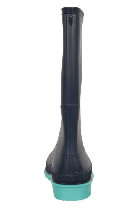 Kids Plain Wellies PVC Outer Deep Lugs Waterproof Outdoors Rain Boots Navy - Image 3