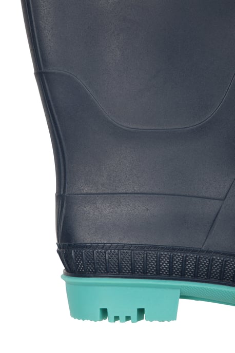 Kids Plain Wellies PVC Outer Deep Lugs Waterproof Outdoors Rain Boots Navy - Image 6