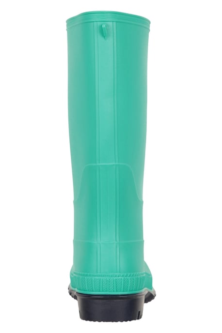 Kids Plain Wellies PVC Outer Deep Lugs Waterproof Outdoors Rain Boots Teal - Image 3
