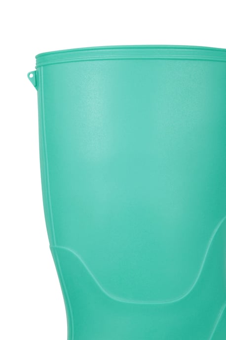 Kids Plain Wellies PVC Outer Deep Lugs Waterproof Outdoors Rain Boots Teal - Image 6