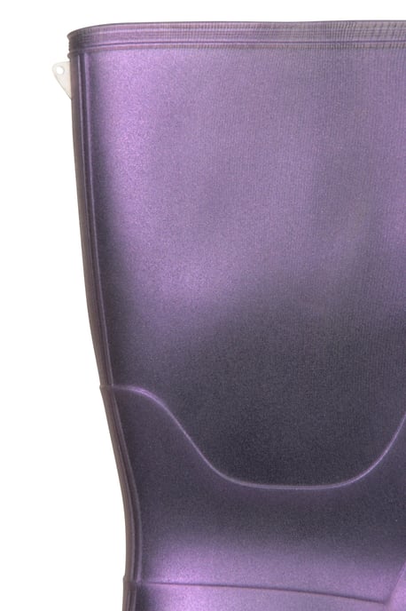 Kids Plain Wellies PVC Outer Deep Lugs Waterproof Outdoors Rain Boots Purple - Image 5