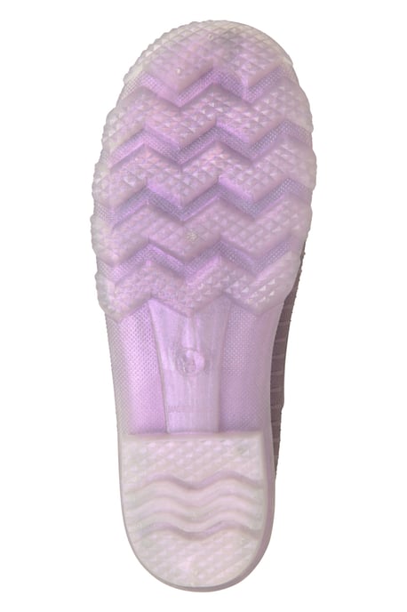 Kids Plain Wellies PVC Outer Deep Lugs Waterproof Outdoors Rain Boots Purple - Image 6