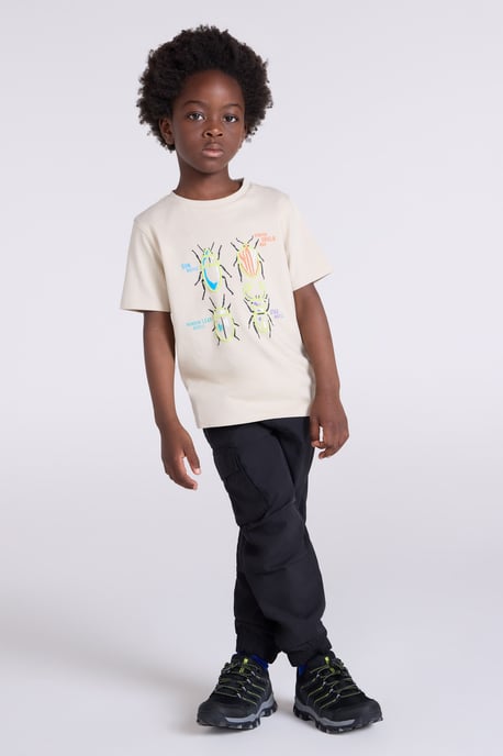 'Active' Kids Trousers with Multiple Pockets Hook & Loop Closure Quick Drying Pants Black - Image 4