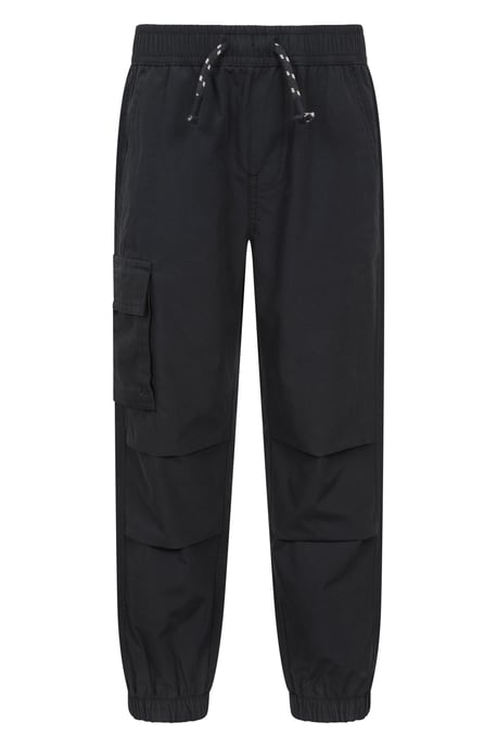'Active' Kids Trousers with Multiple Pockets Hook & Loop Closure Quick Drying Pants Black - Image 5