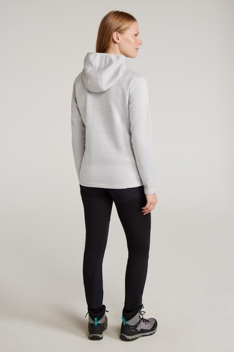 'IsoCool Dynamic Chakra' Women's Hoodie with Chin Guard Cosy Jacket Grey - Image 4
