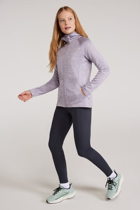 'IsoCool Dynamic Chakra' Women's Hoodie with Chin Guard Cosy Jacket Purple - Image 3