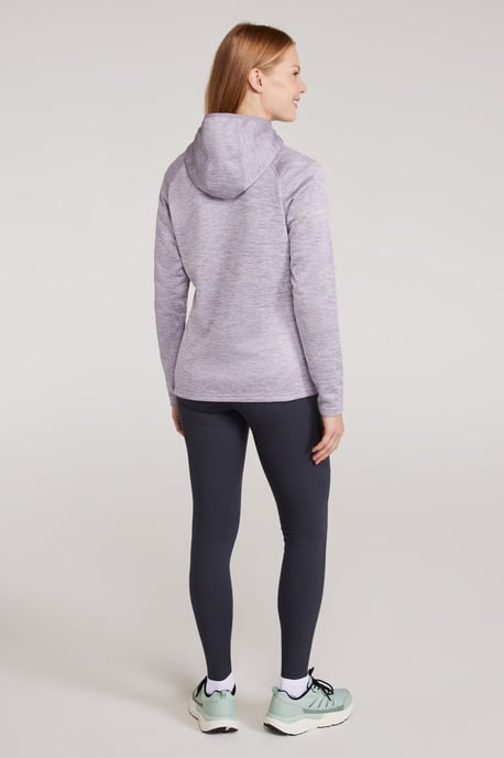 'IsoCool Dynamic Chakra' Women's Hoodie with Chin Guard Cosy Jacket Purple - Image 4