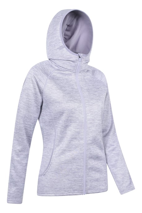 'IsoCool Dynamic Chakra' Women's Hoodie with Chin Guard Cosy Jacket Purple - Image 6