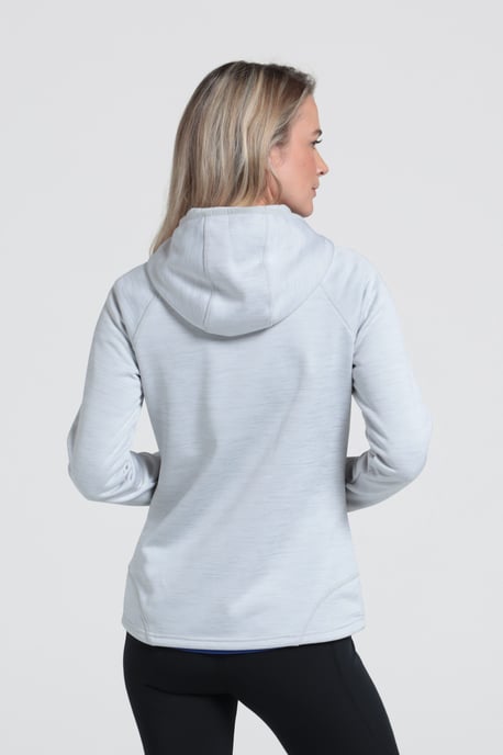 'IsoCool Dynamic Chakra' Women's Hoodie with Chin Guard Cosy Jacket Grey - Image 2