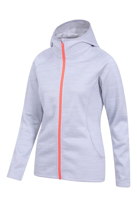 'IsoCool Dynamic Chakra' Women's Hoodie with Chin Guard Cosy Jacket Grey - Image 6