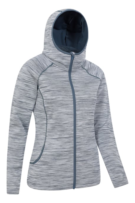 'IsoCool Dynamic Chakra' Women's Hoodie with Chin Guard Cosy Jacket Navy/Blue - Image 2