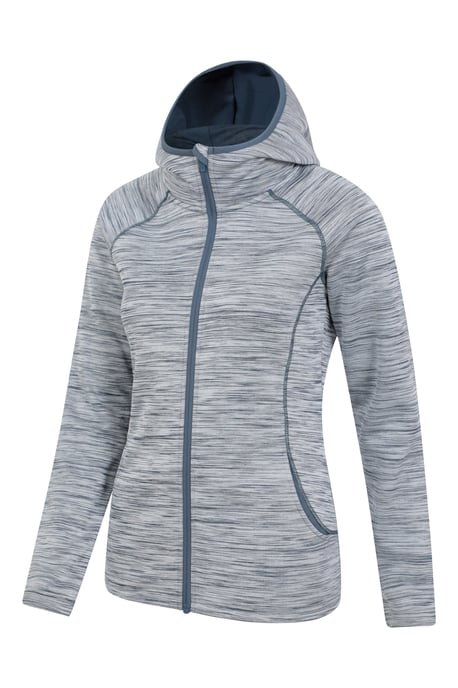 'IsoCool Dynamic Chakra' Women's Hoodie with Chin Guard Cosy Jacket Navy/Blue - Image 4