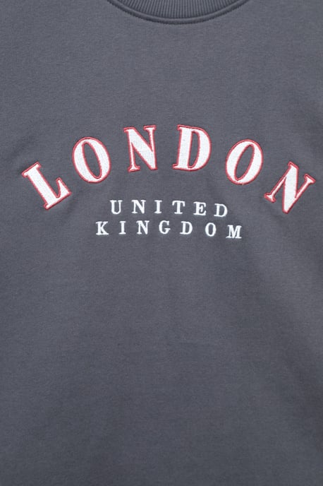 Regional Men's London Sweatshirt Crew Neck Comfy Everyday Pullover Charcoal - Image 6