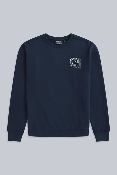 'Jonah' Men's Padstow Regional Sweatshirt Cotton Casual Comfy Pullover Navy - Image 1