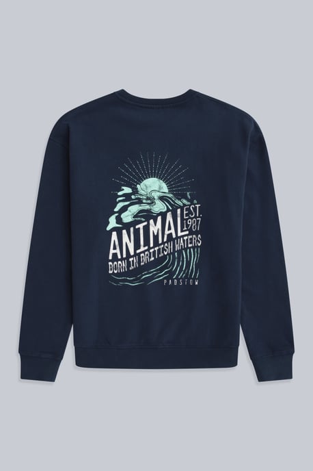 'Jonah' Men's Padstow Regional Sweatshirt Cotton Casual Comfy Pullover Navy - Image 2
