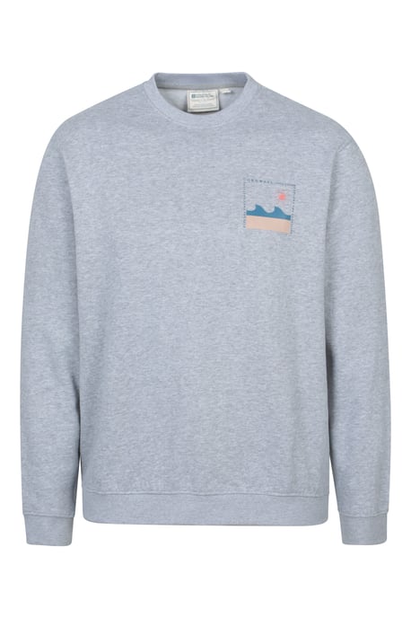 Regional Men's Cornwall Graphic Sweatshirt Crew Neck Comfy Pullover Light Grey - Image 1