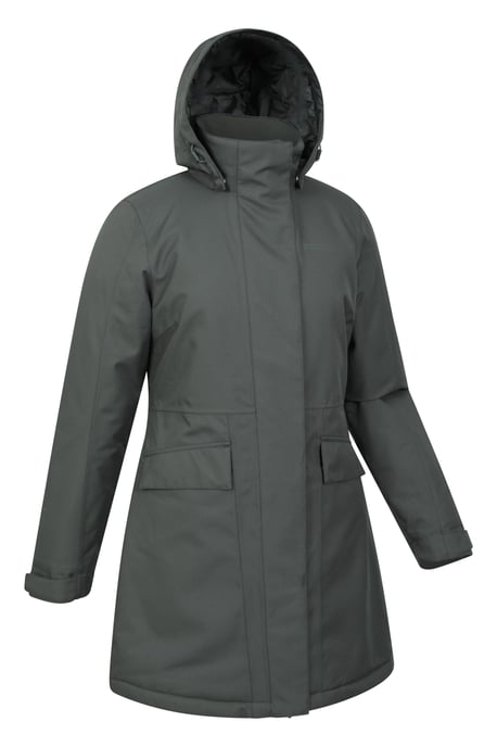 'Rain On' Women's Padded Jacket Waterproof Breathable Hooded Rain Coat Khaki - Image 6