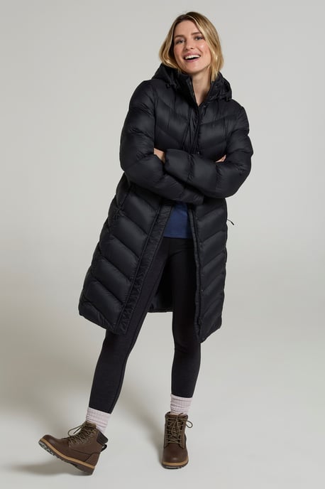 'Alexa' Women's Padded Jacket Water Resistant Warm Winter Hooded Coat Black - Image 2