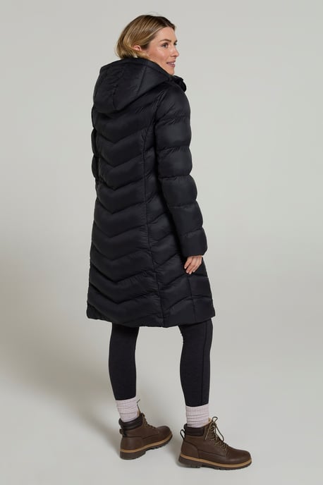 'Alexa' Women's Padded Jacket Water Resistant Warm Winter Hooded Coat Black - Image 3