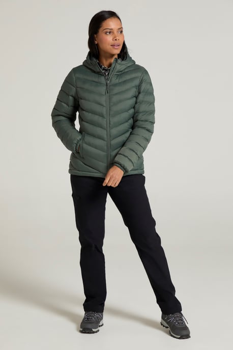 'Seasons' Women's Padded Jacket Water Resistant Insulated Winter Coat Olive - Image 3