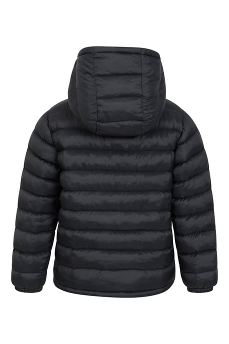 'Seasons' Kids Padded Jacket with Side Pockets Fur Lined Water Resistant School Coat Black - Image 3