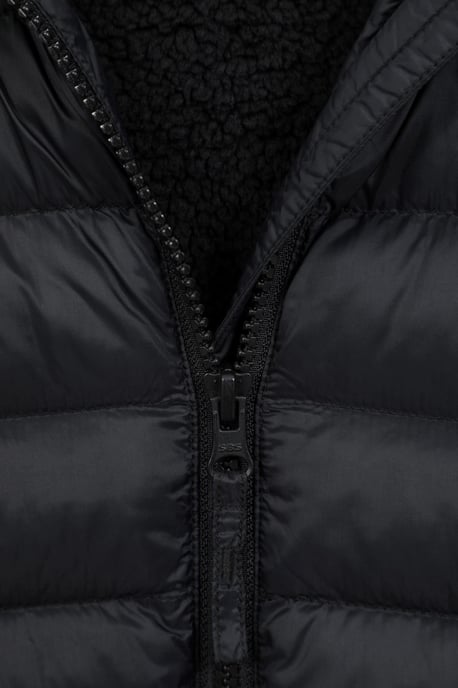 'Seasons' Kids Padded Jacket with Side Pockets Fur Lined Water Resistant School Coat Black - Image 5