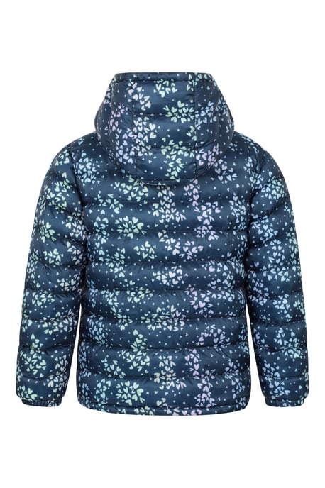 'Seasons' Kids Padded Jacket with Side Pockets Fur Lined Water Resistant School Coat Dark Blue - Image 3