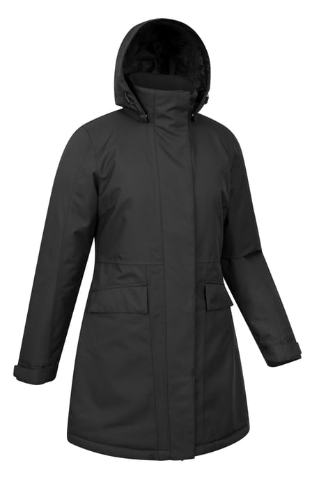 'Rain On' Women's Padded Jacket Waterproof Breathable Hooded Rain Coat Black - Image 6