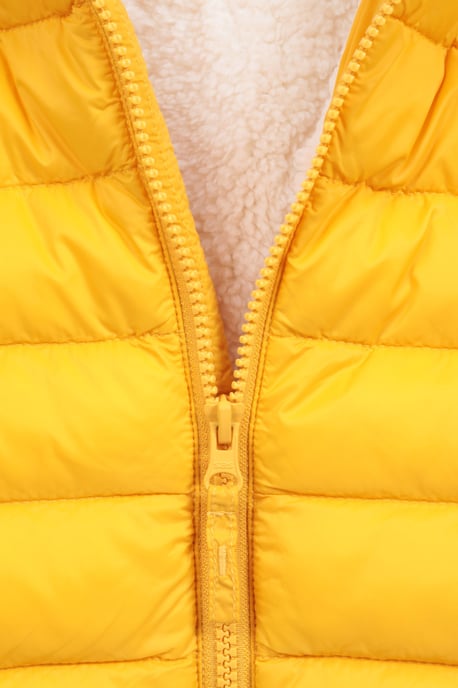 'Seasons' Kids Padded Jacket with Side Pockets Fur Lined Water Resistant School Coat Mustard - Image 6