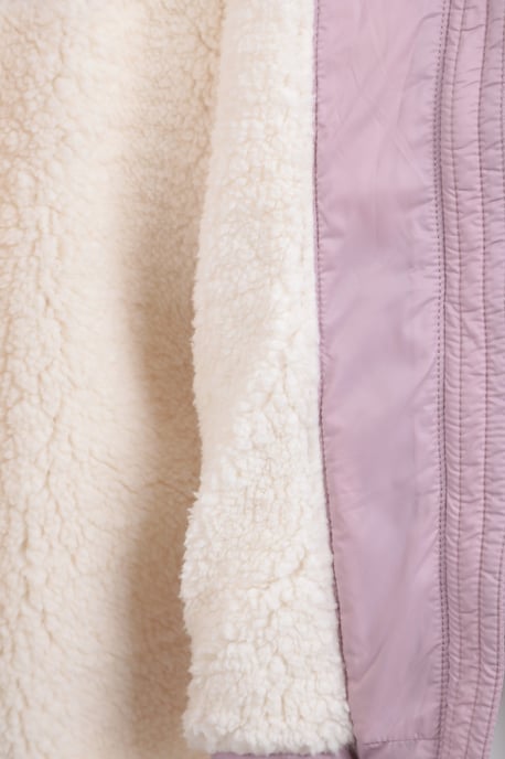 'Seasons' Kids Padded Jacket with Side Pockets Fur Lined Water Resistant School Coat Dusty Pink - Image 6