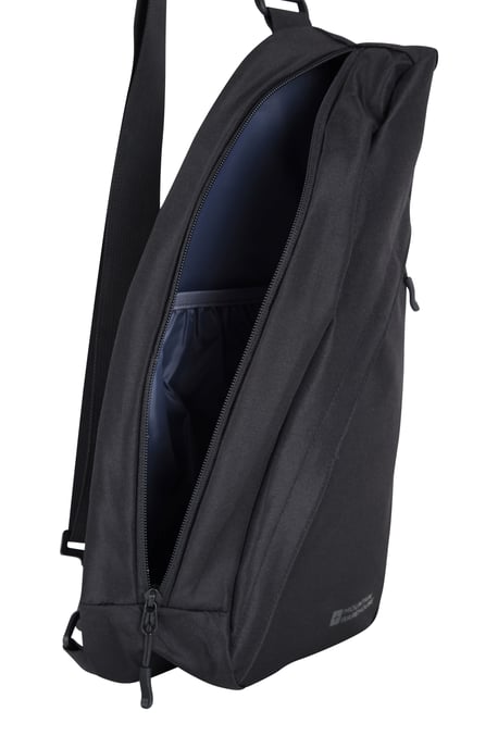 'Classic' Sling Bag Water Resistant Crossbody Shoulder Travel Day Pack Black - Image 5