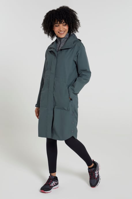 'Hannah' Women's Mac Jacket Waterproof Breathable Stylish Hooded Coat Khaki - Image 2
