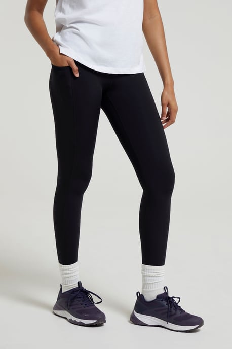 'Blackout' High Waisted Leggings Women's Stretchy Sweat Wicking Tights Black - Image 1