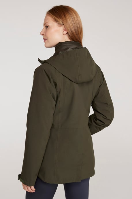 'Alaskan' Women's 3 in 1 Short Jacket Waterproof Breathable Outdoor Coat Khaki - Image 2