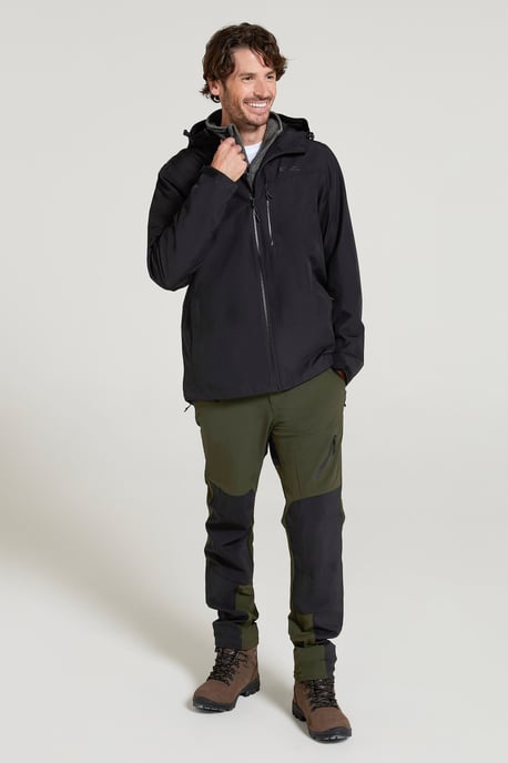 'Brisk Extreme' Men's Jacket with Multiple Pockets Mesh Lined Waterproof Coat Black - Image 2