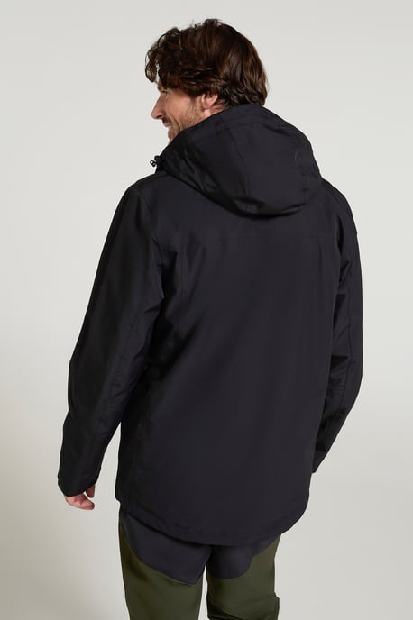 'Brisk Extreme' Men's Jacket with Multiple Pockets Mesh Lined Waterproof Coat Black - Image 4