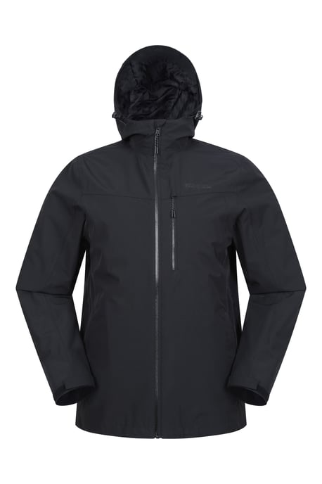 'Brisk Extreme' Men's Jacket with Multiple Pockets Mesh Lined Waterproof Coat Black - Image 5