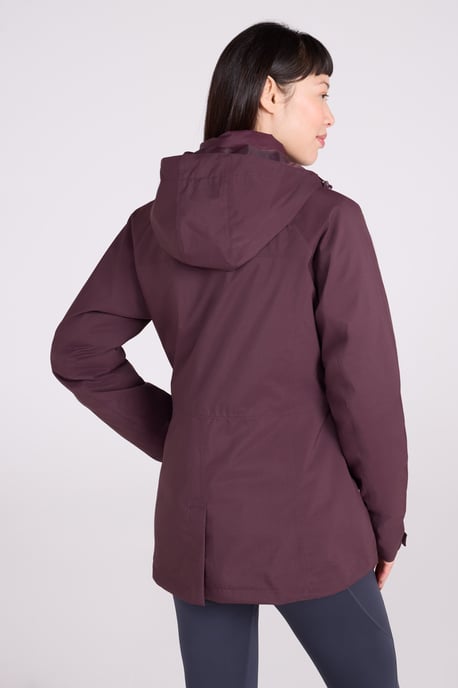 'Alaskan' Women's 3 in 1 Short Jacket Waterproof Breathable Outdoor Coat Burgundy - Image 4