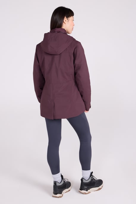 'Alaskan' Women's 3 in 1 Short Jacket Waterproof Breathable Outdoor Coat Burgundy - Image 5