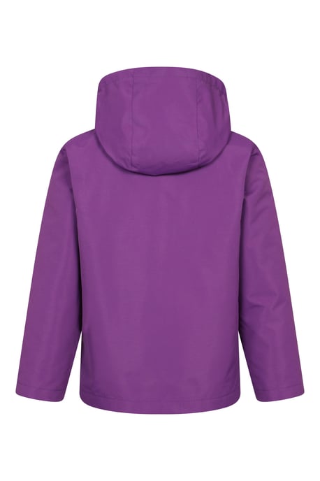 'Fell' Kids 3 in 1 Jacket with Pockets Water Resistant Hooded Coat Purple - Image 3