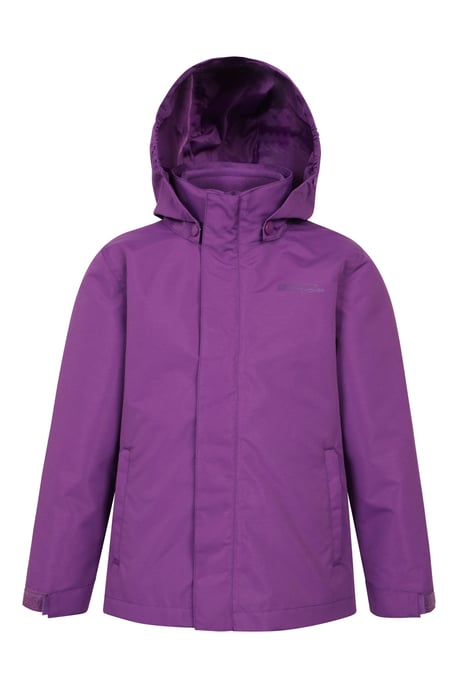 'Fell' Kids 3 in 1 Jacket with Pockets Water Resistant Hooded Coat Purple - Image 5