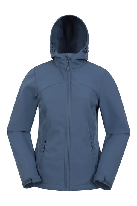 'Exodus' Women's Softshell Jacket with Multiple Pockets Water Resistant Coat Blue - Image 5
