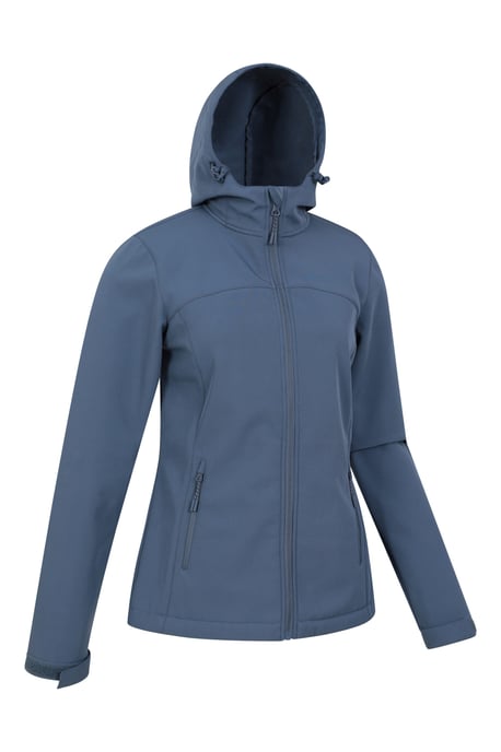 'Exodus' Women's Softshell Jacket with Multiple Pockets Water Resistant Coat Blue - Image 6